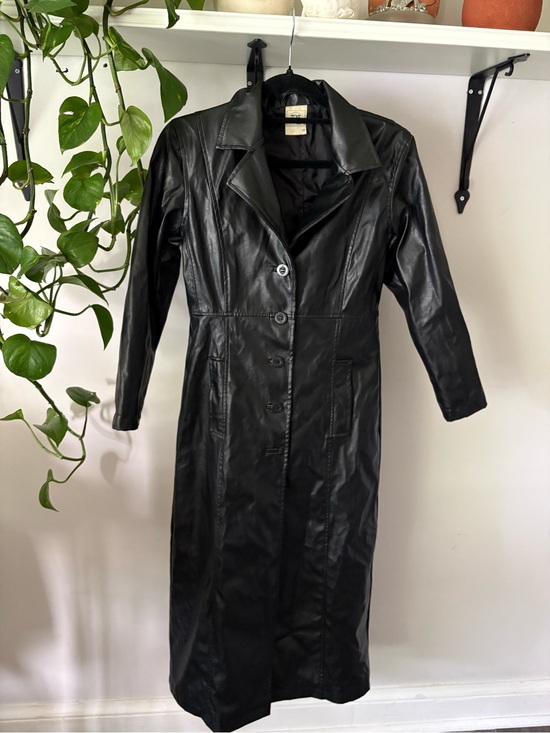 725 Originals Jackets & Blazers - 725 Black Long Leather Trench Coat - Women